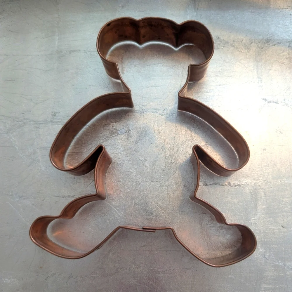 Bear Shaped Cookie Cutter Copper Vintage 6